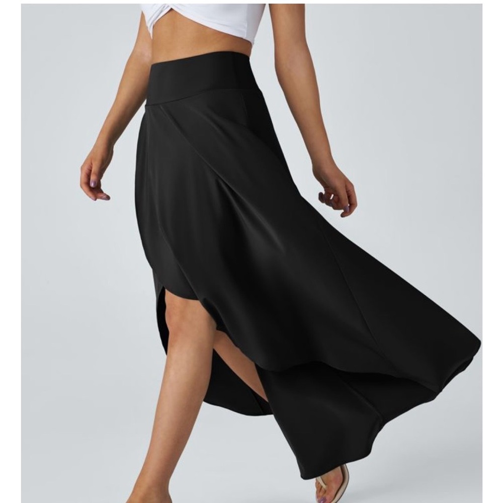 HALARA Black High-Waist Wrap Maxi Skirt NWT